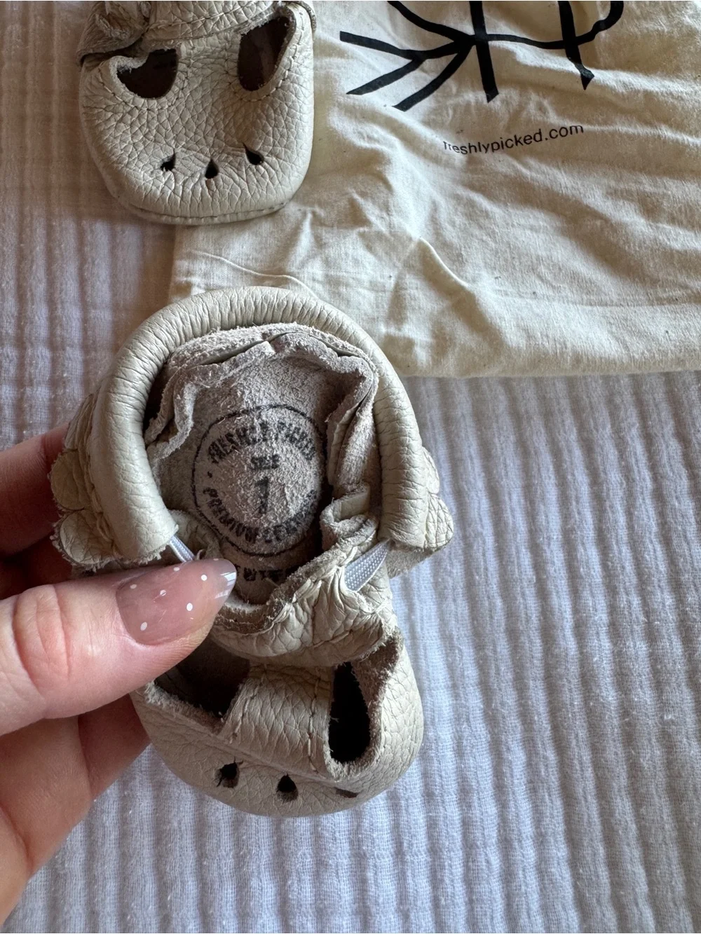 Freshly Picked Cream Baby Moccasins